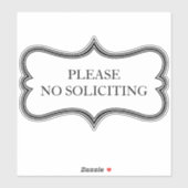 Aangepaste "NO SOLICITING"  Vinyl Sticker (Vel)