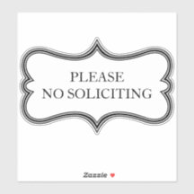 Aangepaste "NO SOLICITING"  Vinyl Sticker