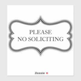 Aangepaste "NO SOLICITING"  Vinyl Sticker