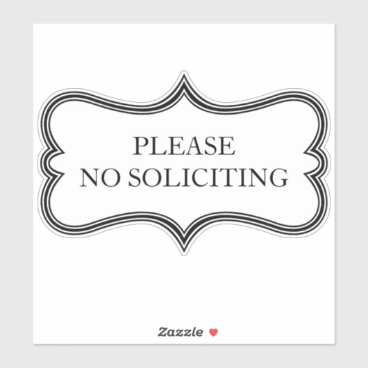 Aangepaste "NO SOLICITING"  Vinyl Sticker (Vel)