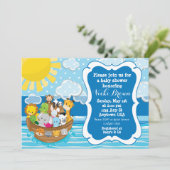 Aangepaste Noah's Ark Baby shower Uitnodiging (Staand voorkant)