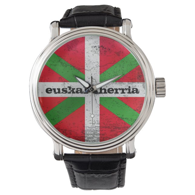 Aangepaste, noodlijdende Baskische vlag, Ikurriña: Horloge (Voorkant)