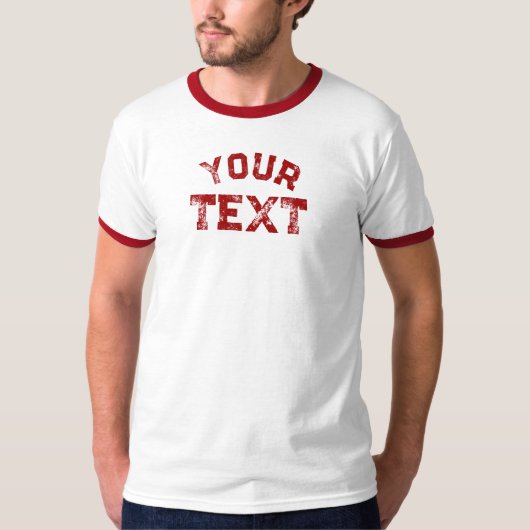 Aangepaste noodlijdende lettertypetekst Mannen bas T-shirt (Voorkant)
