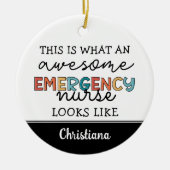 Aangepaste noodverpleegster Funny Geweldige verple Keramisch Ornament (Voorkant)