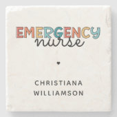 Aangepaste noodverpleegsters of verpleegkundige pe stenen onderzetter (Voorkant)