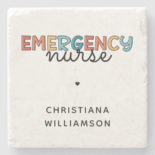 Aangepaste noodverpleegsters of verpleegkundige pe stenen onderzetter (Voorkant)