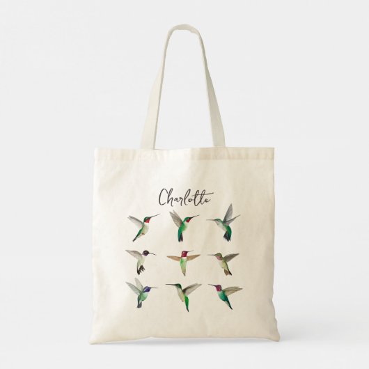 Aangepaste Noord-Amerikaanse Hummingbird Canvas ta Tote Bag (Achterkant)