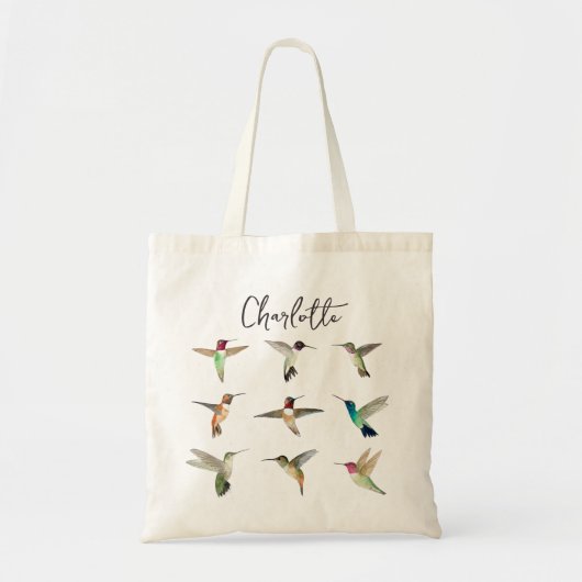 Aangepaste Noord-Amerikaanse Hummingbird Canvas ta Tote Bag (Voorkant)