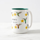 Aangepaste Noord-Amerikaanse kolibries Kerstmis Tweekleurige Koffiemok (Voorkant rechts)