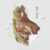 Aangepaste Noord-Hare Rabbit Bunny Camping Gift Golfhanddoek (Insitu)