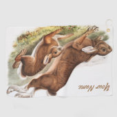 Aangepaste Noord-Hare Rabbit Bunny Camping Gift Golfhanddoek (Horizontaal)
