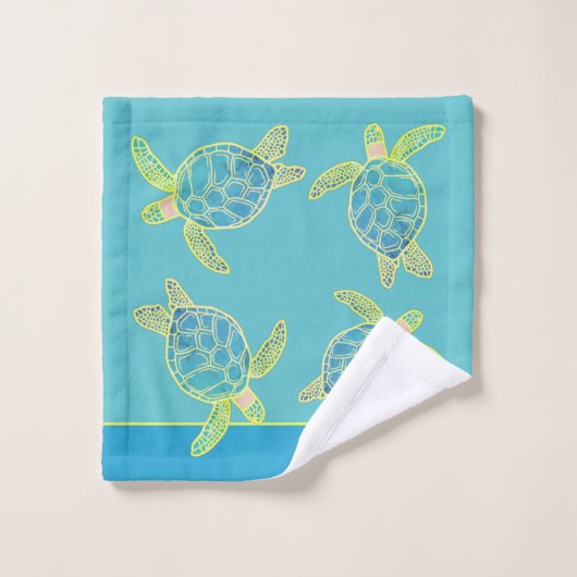 Aangepaste Noordelijke Kustroos Blauwgroen Blauwe Bad Handdoek (Wasdoekje)