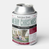 Aangepaste Noordpool krant Kerstfoto Blikjeskoeler (Blikje Voorkant)