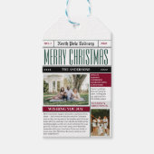 Aangepaste Noordpool krant Kerstfoto Cadeaulabel (Voorkant)