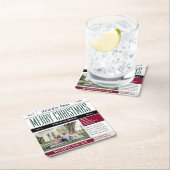 Aangepaste Noordpool krant Kerstfoto Kartonnen Onderzetters (Insitu)