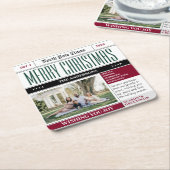 Aangepaste Noordpool krant Kerstfoto Kartonnen Onderzetters (Schuin)