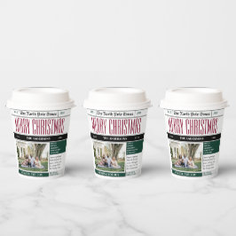 Aangepaste Noordpool krant Kerstfoto Papieren Bekers