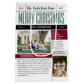 Aangepaste Noordpool Times krant Kerstfoto Medium Cadeauzakje (Achterkant)