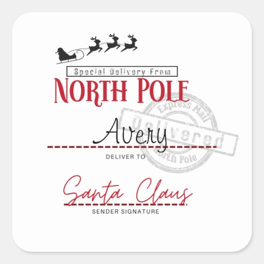 Aangepaste noordpoolstickers vierkante sticker (Voorkant)