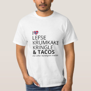 Aangepaste Noorse Vlag Hart Noors-Amerikaans T-shirt