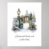 Aangepaste Nordic Snow Green Winter Scene Waterver Poster (Voorkant)