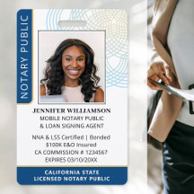 Aangepaste Notaris Openbare ID-foto Badge | Marine