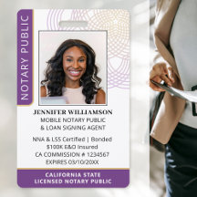 Aangepaste Notaris Openbare ID-foto-badge | Paars