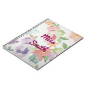 Aangepaste notebookbloemen met Waterverf voor elke Notitieboek (Linkerzijde)