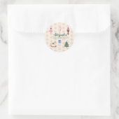 Aangepaste Notenkraker Illustratie Bruidsdouche Ronde Sticker (Tas)