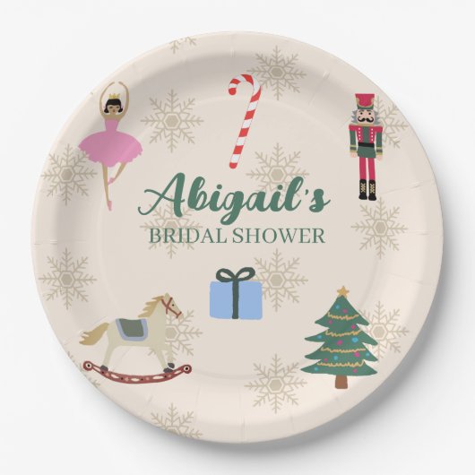 Aangepaste Notenkraker Illustratie Bruidsmeisje Bo Papieren Bordje (Voorkant)