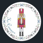 Aangepaste Notenkraker Prince Christmas Gift Label<br><div class="desc">Een snelle en slimme manier om de cadeaus onder je boom te labelen! Deze met de hand getekende cadeau-stickers tonen de Notenkrakerprins omringd door iconische herinneringen aan hun magische reis door het land van snoep.</div>