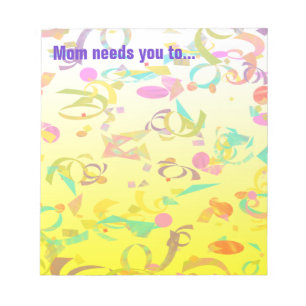 Aangepaste notitie Gele Ombre Colorful Confetti To Notitieblok