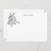 Aangepaste notitie Kaart-Botanische Floral Notitiekaartje (Voorkant / Achterkant)