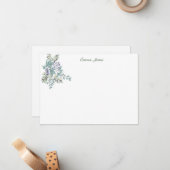 Aangepaste notitie Kaart-Botanische Floral Notitiekaartje (Voorkant / Achterkant in situ)