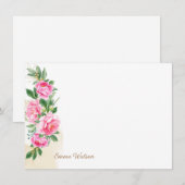 Aangepaste notitie Kaart-Floral pony's Notitiekaartje (Voorkant / Achterkant)