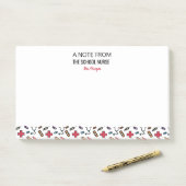 Aangepaste notitie van de schoolverpleegster post-it® notes (Op bureau)