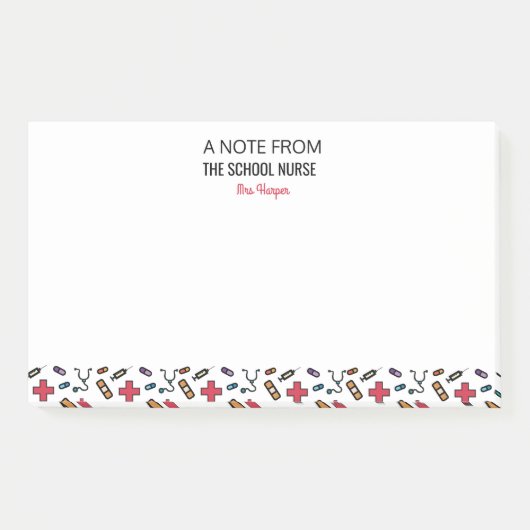 Aangepaste notitie van de schoolverpleegster post-it® notes (Voorkant)