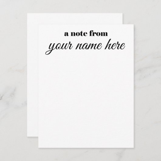 Aangepaste notitie van notities (Voorkant / Achterkant)