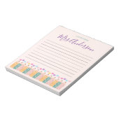 Aangepaste notitie van Schattige Crayon Teacher No Notitieblok (Linkerzijde)