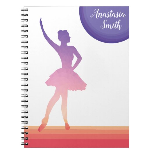 Aangepaste notitieblok ballerina silhouette dansen notitieboek (Voorkant)