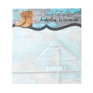 Aangepaste Notitieblok blauw hout - stop door Boot