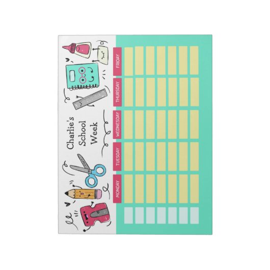 Aangepaste notitieblokken voor schooltijdgebruik (Linkerzijde)