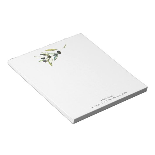 Aangepaste Notitieblokken Waterverf Olijftak (Schuin)