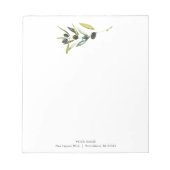 Aangepaste Notitieblokken Waterverf Olijftak (Voorkant)