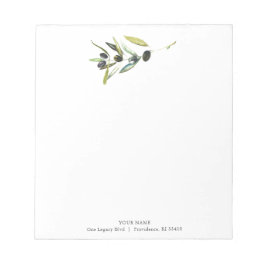 Aangepaste Notitieblokken Waterverf Olive Branch