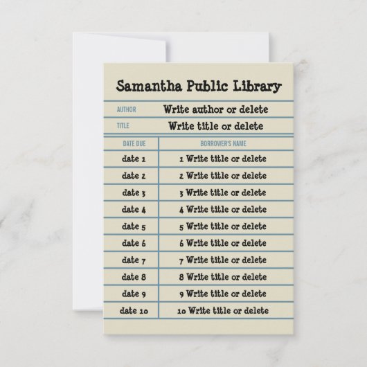 Aangepaste Notitieboek Line Library Bedankkaart (Voorkant)