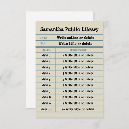 Aangepaste Notitieboek Line Library Bedankkaart (Voorkant / Achterkant)