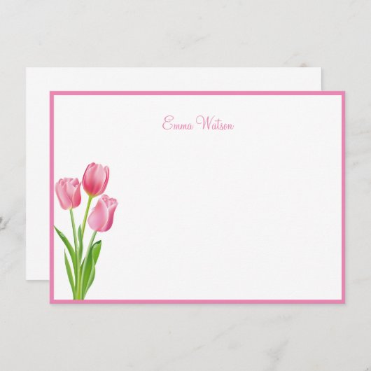 Aangepaste notitiekaart-Tulips Notitiekaartje (Voorkant / Achterkant)