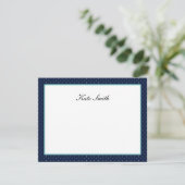 Aangepaste notitiekaarten - Navy Blue & Aqua - Sti Kaart (Staand voorkant)