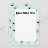 Aangepaste notities van het Koala-Beer (Voorkant / Achterkant)